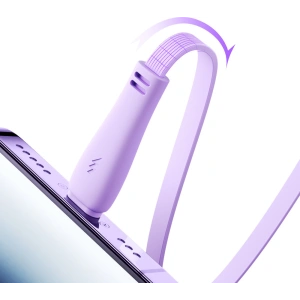 Kabel 3w1 Joyroom Colorful Series S-A40 USB-A / USB-C, Lightning, microUSB 1m fioletowy