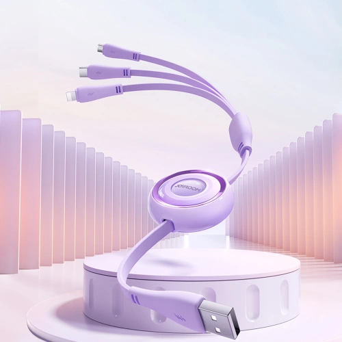 Kup Kabel 3w1 Joyroom Colorful Series S-A40 USB-A / USB-C, Lightning, microUSB 1m fioletowy - JYR944 - {ean13} - Sklep Home Screen