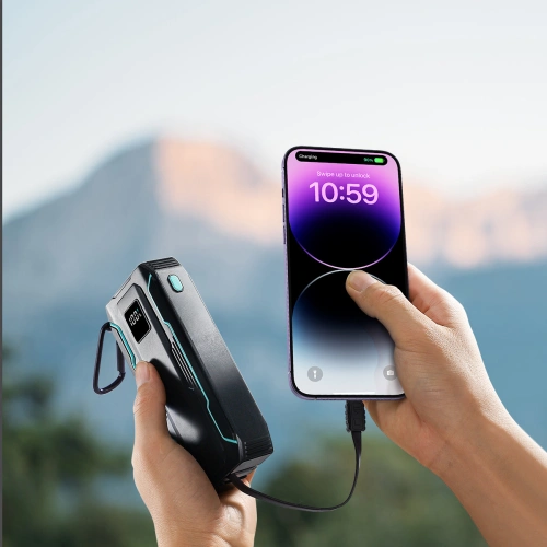 Kup Powerbank Joyroom JR-L018 20000mAh 22.5W + wbudowane kable USB-C, Lightning czarny - JYR945 - {ean13} - Sklep Home Screen