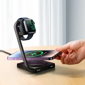 Buy Joyroom JR-WQN05 2in1 inductive charger 15W MagSafe Qi black - JYR946 - {ean13} - Home Screen Store Europe