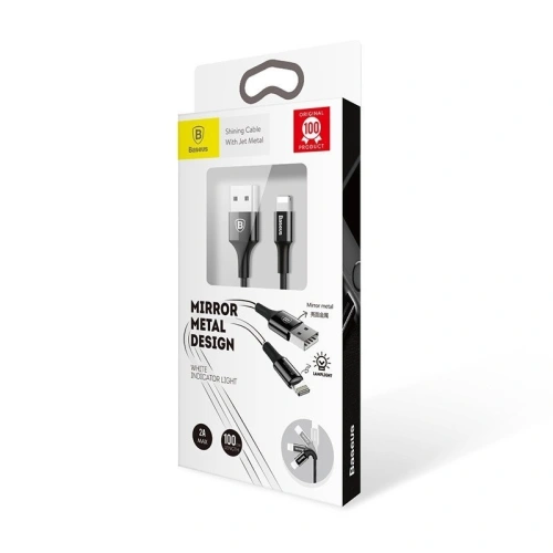 Kup Cablul Lightning Baseus cu conector iluminat 1m (negru) - BSU590BLK - {ean13} - Sklep Home Screen