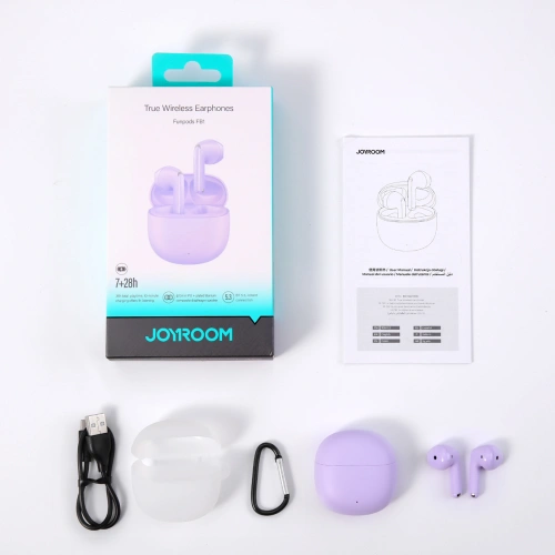 Kup Słuchawki bezprzewodowe douszne Joyroom Funpods Series JR-FB1 TWS Bluetooth 5.3 fioletowe - JYR950 - {ean13} - Sklep Home Screen
