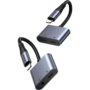 Buy Joyroom SY-L01 DAC adapter 2in1 Lightning / Lightning, mini jack 3.5mm black - JYR951 - {ean13} - Home Screen Store Europe