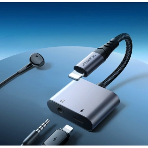 Kup Joyroom 3.5mm Adaptor DAC 2in1 SY-L01 Lightning / Lightning, mini jack negru - JYR951 - {ean13} - Sklep Home Screen