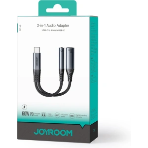 Buy Joyroom SY-C02 DAC adapter 2in1 USB-C / USB-C, mini jack 3.5mm black - JYR954 - {ean13} - Home Screen Store Europe
