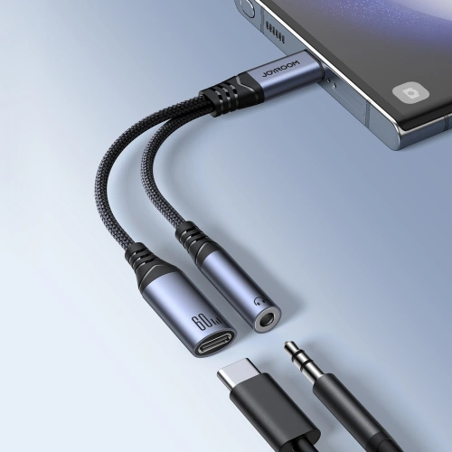 Kup Adaptér DAC 2w1 Joyroom SY-C02 USB-C / USB-C, mini jack 3.5mm černý - JYR954 - {ean13} - Sklep Home Screen