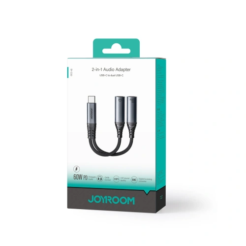 Kup Joyroom Adaptor 2-in-1 DAC SY-C03 USB-C / 2xUSB-C negru - JYR955 - {ean13} - Sklep Home Screen