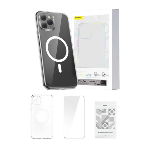 Kup Case Baseus Magnetic Crystal Clear Apple iPhone 11 Pro (transparent) + gehärtetes Glas + Reinigungsset - BSU4808 - {ean13} - Sklep Home Screen