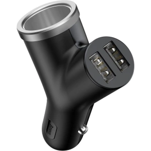 Car Charger Baseus Y Type 2xUSB 3,4A 40W Black