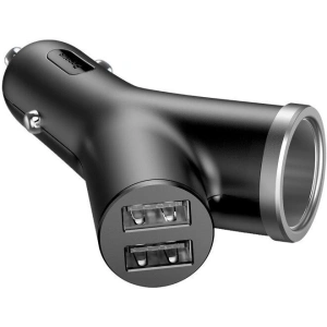Buy Car Charger Baseus Y Type 2xUSB 3,4A 40W Black - BSU594BLK - {ean13} - Home Screen Store Europe