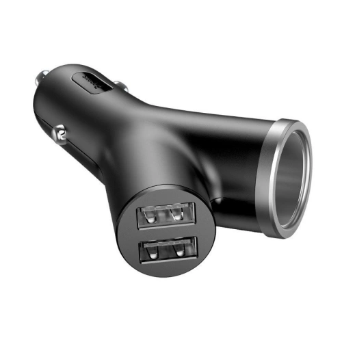 Buy Car Charger Baseus Y Type 2xUSB 3,4A 40W Black - BSU594BLK - {ean13} - Home Screen Store Europe