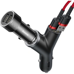 Buy Car Charger Baseus Y Type 2xUSB 3,4A 40W Black - BSU594BLK - {ean13} - Home Screen Store Europe