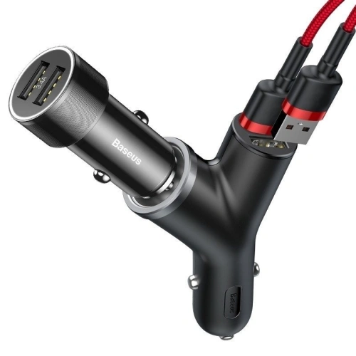 Buy Car Charger Baseus Y Type 2xUSB 3,4A 40W Black - BSU594BLK - {ean13} - Home Screen Store Europe