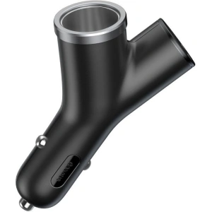 Buy Car Charger Baseus Y Type 2xUSB 3,4A 40W Black - BSU594BLK - {ean13} - Home Screen Store Europe
