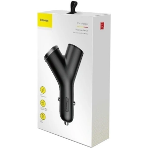 Kup Ładowarka samochodowa Baseus Y Type 2xUSB 3,4A 40W (czarna) - BSU594BLK - {ean13} - Sklep Home Screen