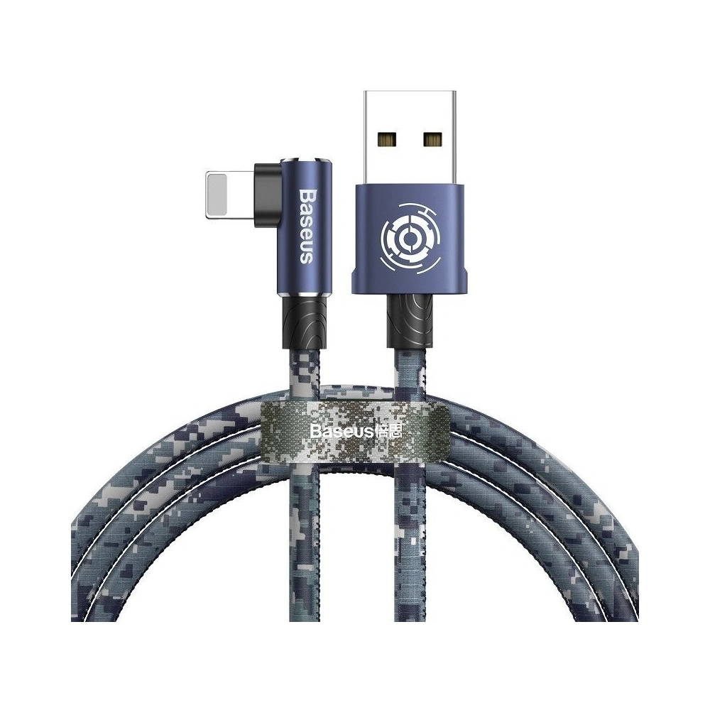 Kabel kątowy Lightning USB Baseus Camouflage 2,4A 1m (niebieski)