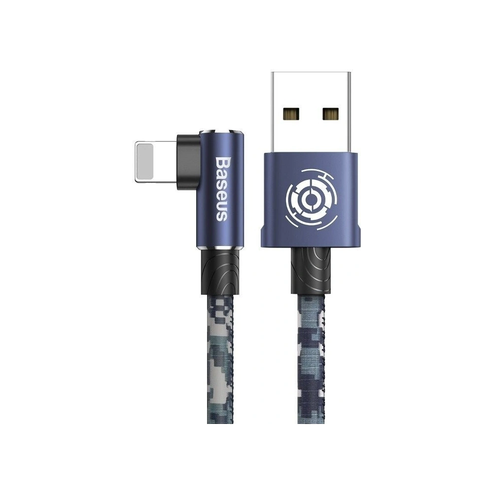 Kabel kątowy Lightning USB Baseus Camouflage 2,4A 1m (niebieski)