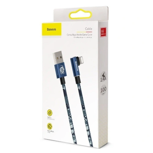 Kup Kabel úhlový Lightning USB Baseus Camouflage 2,4A 1m (modrý) - BSU596BLU - {ean13} - Sklep Home Screen