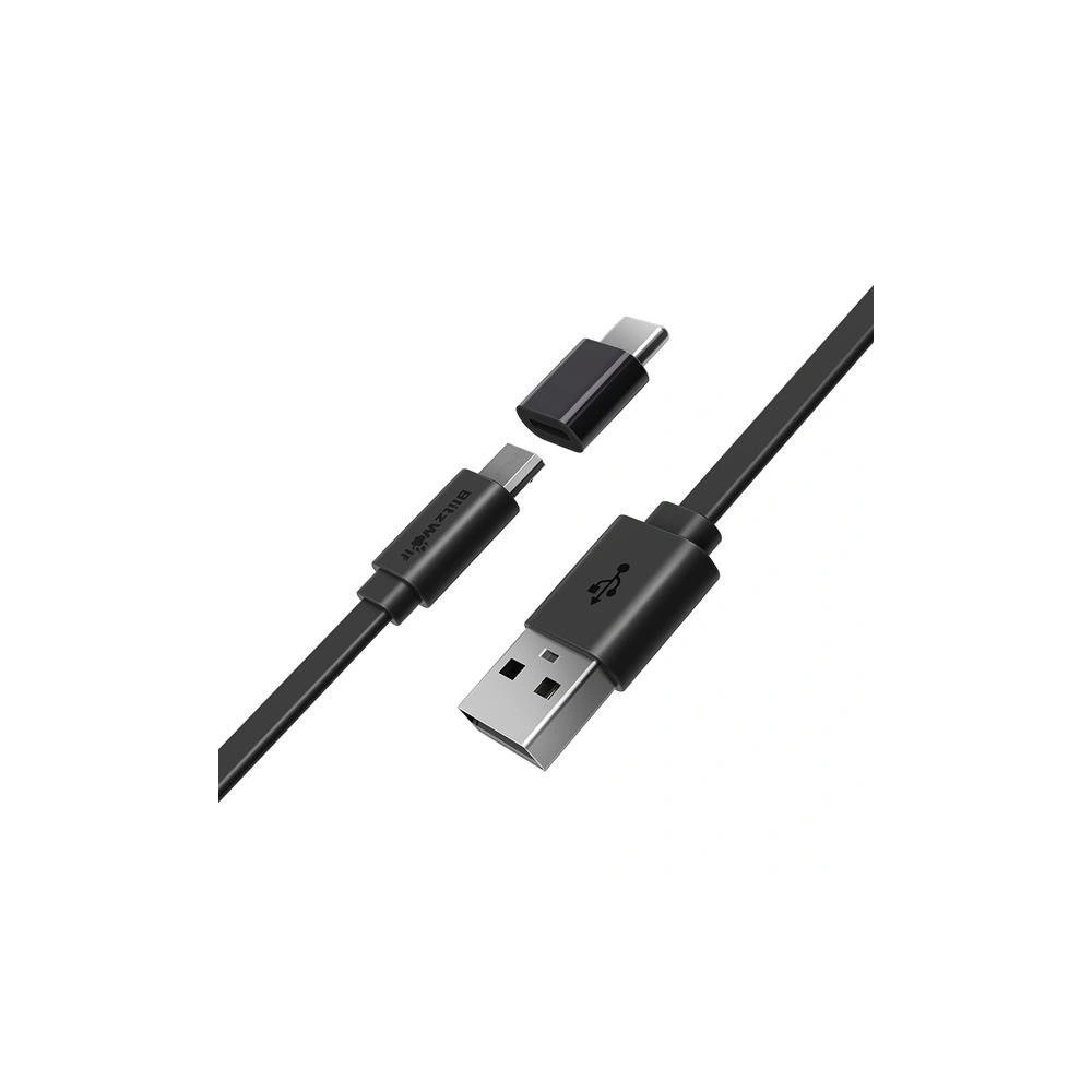 Kabel Micro USB + adapter USB-C BlitzWolf BW-MT2 2A 1m