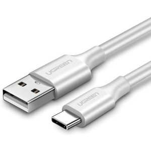 Cablul USB-C QC3.0 UGREEN nichelat 0.25m (alb)