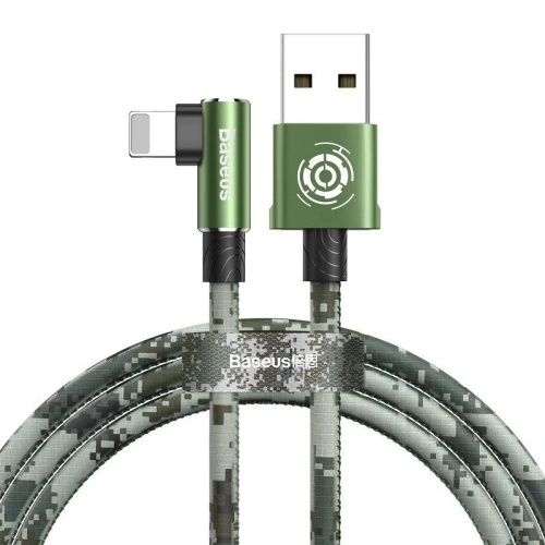 Kup Kabel unghiular Lightning USB Baseus Camouflage 2,4A 1m (verde) - BSU597GRN - {ean13} - Sklep Home Screen