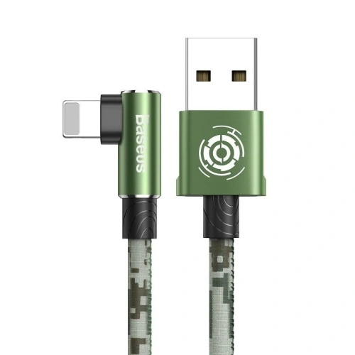 Kup Kabel unghiular Lightning USB Baseus Camouflage 2,4A 1m (verde) - BSU597GRN - {ean13} - Sklep Home Screen