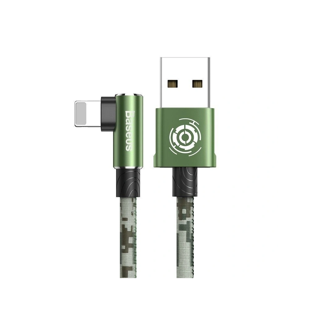 Kabel kątowy Lightning USB Baseus Camouflage 2,4A 1m (zielony)