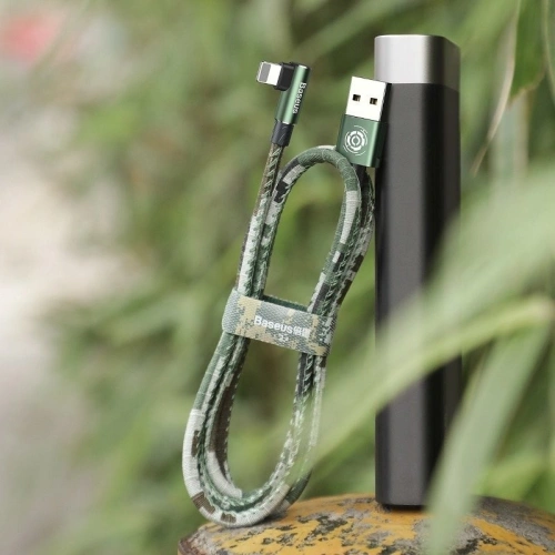 Kup Kabel unghiular Lightning USB Baseus Camouflage 2,4A 1m (verde) - BSU597GRN - {ean13} - Sklep Home Screen
