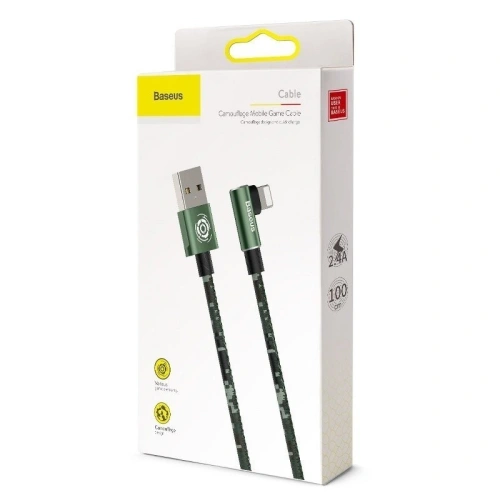 Kup Kabel unghiular Lightning USB Baseus Camouflage 2,4A 1m (verde) - BSU597GRN - {ean13} - Sklep Home Screen