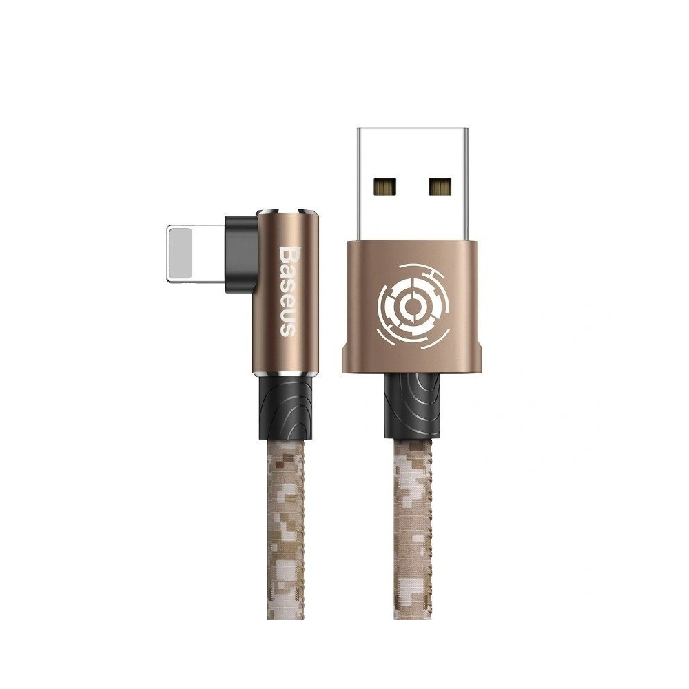 Kabel kątowy Lightning USB Baseus Camouflage 2,4A 1m (brązowy)