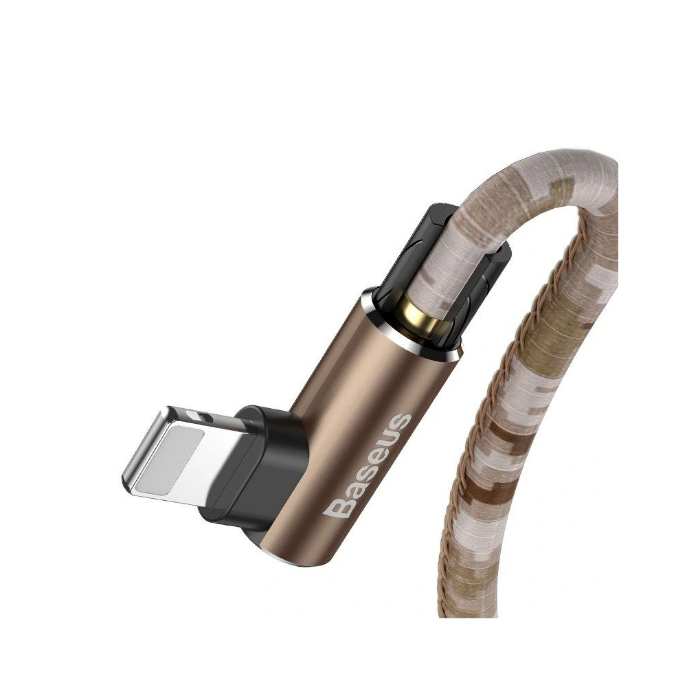 Kabel kątowy Lightning USB Baseus Camouflage 2,4A 1m (brązowy)