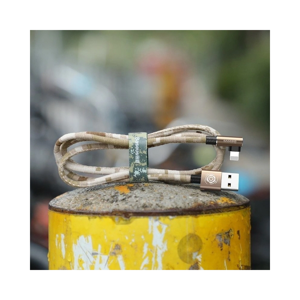 Kabel kątowy Lightning USB Baseus Camouflage 2,4A 1m (brązowy)