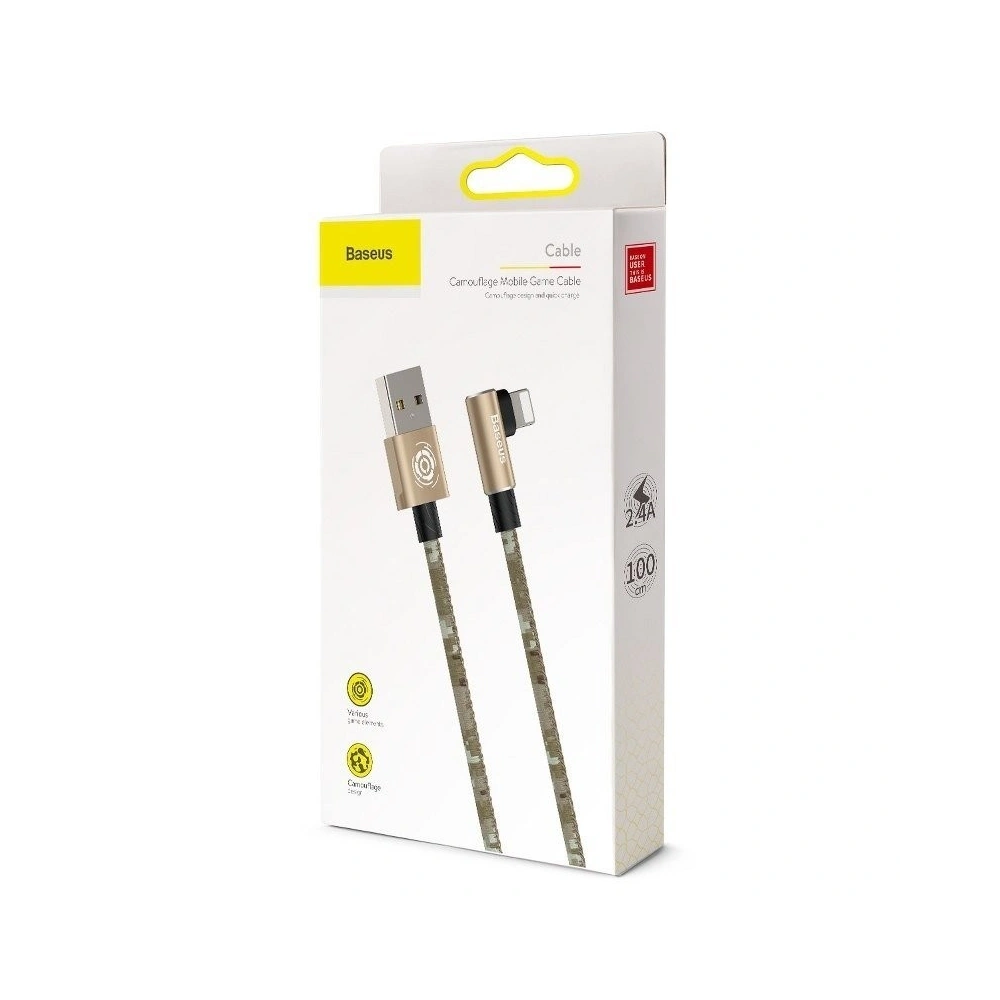 Kabel kątowy Lightning USB Baseus Camouflage 2,4A 1m (brązowy)