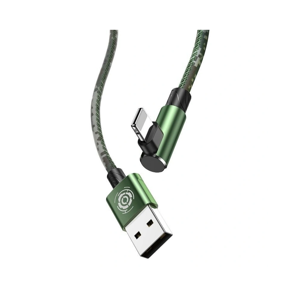 Kabel kątowy Lightning USB Baseus Camouflage 1,5A 2m (zielony)