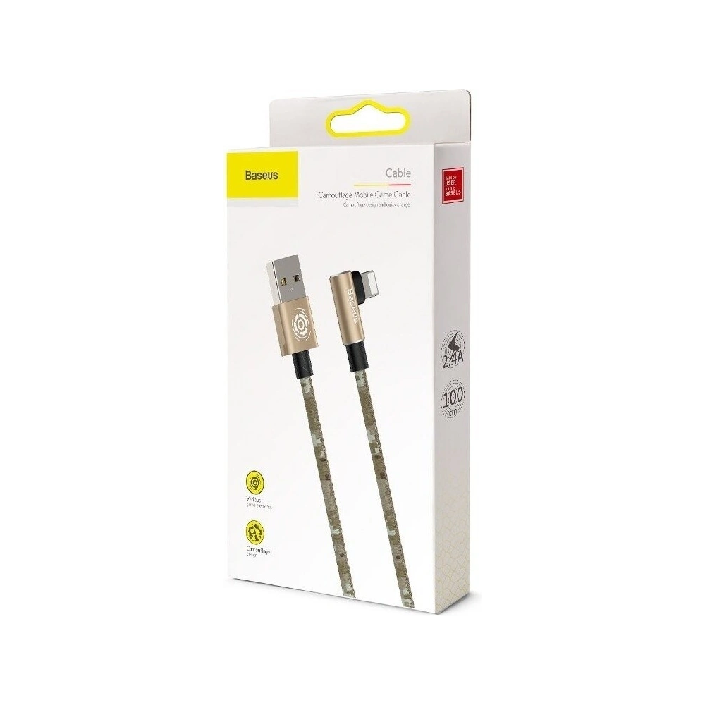 Kabel kątowy Lightning USB Baseus Camouflage 1,5A 2m (brązowy)