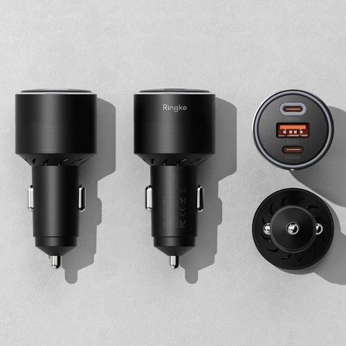 Kup Autonabíječka Ringke 3-port USB-A QC, 2xUSB-C PD Auto Nabíječka 30W Černá - RGK1907 - {ean13} - Sklep Home Screen