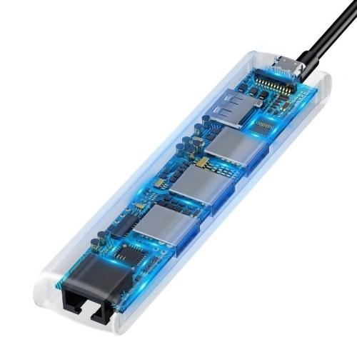 Kup Adapter HUB 6w1 Baseus USB-C-ról 3x USB 3.0 + HDMI + RJ45 + USB-C PD-re - BSU607 - {ean13} - Sklep Home Screen