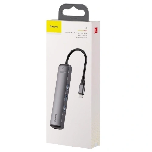 Kup Adapter HUB 6w1 Baseus USB-C-ról 3x USB 3.0 + HDMI + RJ45 + USB-C PD-re - BSU607 - {ean13} - Sklep Home Screen