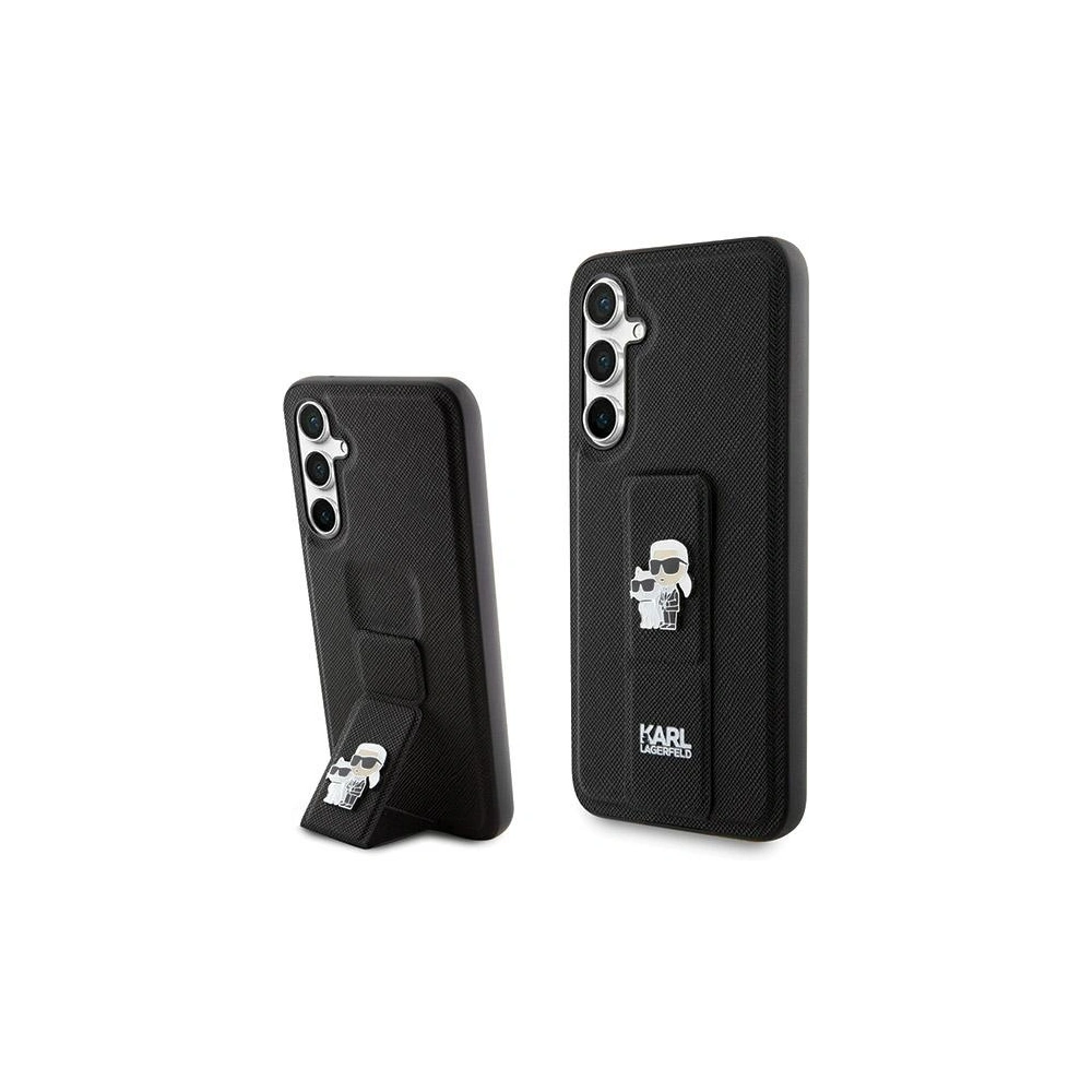 Etui Karl Lagerfeld KLHCS23FEGSAKCPK Samsung Galaxy S23 FE hardcase Gripstand Saffiano Karl&Choupette Pins czarny/black