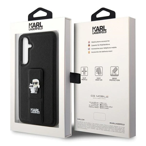 Kup Case Karl Lagerfeld KLHCS23FEGSAKCPK Samsung Galaxy S23 FE Hardcase Gripstand Saffiano Karl&Choupette Pins schwarz/black - KLD1862 - {ean13} - Sklep Home Screen