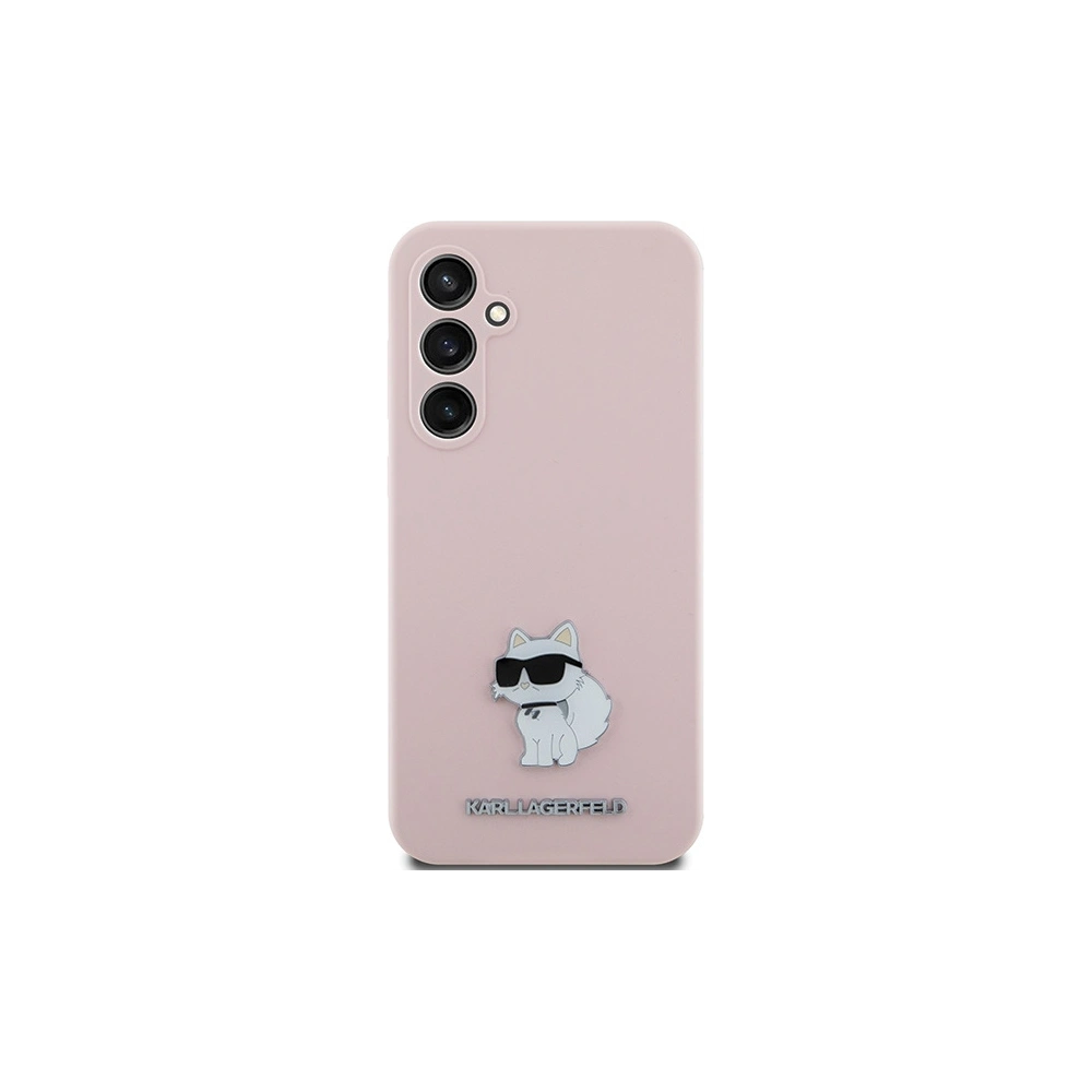 Etui Karl Lagerfeld KLHCS23FESMHCNPP Samsung Galaxy S23 FE Silicone Choupette Metal Pin różowy/pink
