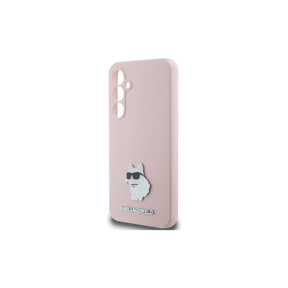Etui Karl Lagerfeld KLHCS23FESMHCNPP Samsung Galaxy S23 FE Silicone Choupette Metal Pin różowy/pink