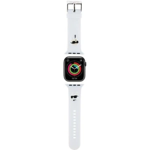 Kup Karl Lagerfeld KLAWMSLKCNH Apple Watch 4/5/6/7/SE/8/9/10 40/41/42mm Armband 3D Gummi Karl&Choupette Köpfe weiß/white - KLD1865 - {ean13} - Sklep Home Screen