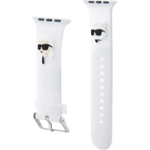 Kup Karl Lagerfeld KLAWMSLKCNH Apple Watch 4/5/6/7/SE/8/9/10 40/41/42mm Armband 3D Gummi Karl&Choupette Köpfe weiß/white - KLD1865 - {ean13} - Sklep Home Screen