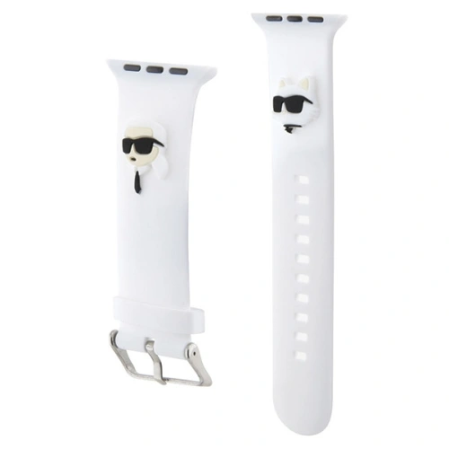 Kup Pásek Karl Lagerfeld KLAWMSLKCNH Apple Watch 4/5/6/7/SE/8/9/10 40/41/42mm pásek 3D guma Karl&Choupette Heads bílý/white - KLD1865 - {ean13} - Sklep Home Screen