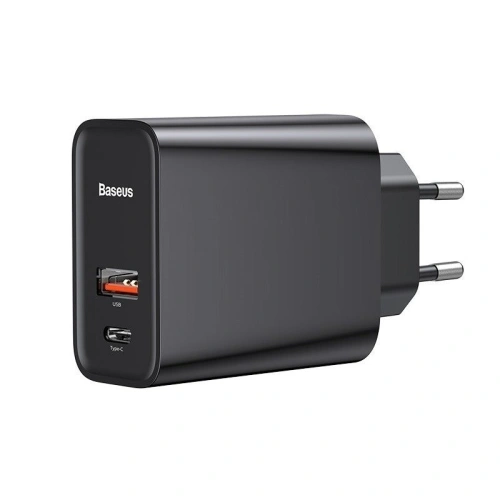 Kup Rychlá síťová nabíječka Baseus PD + QC 3.0 30W (černá) - BSU609BLK - {ean13} - Sklep Home Screen