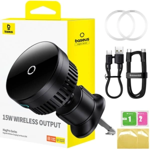 Kup Auto-Halterung für Lüftungsgitter mit kabellosem Laden Baseus MagPro 15W (schwarz) - BSU4814 - {ean13} - Sklep Home Screen
