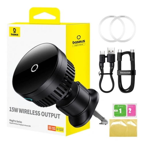 Kup Baseus Suport auto pentru grilă cu încărcare wireless MagPro 15W (negru) - BSU4814 - {ean13} - Sklep Home Screen