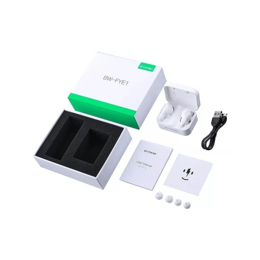Blitzwolf BW-FYE1 TWS Bezprzewodowe słuchawki bluetooth 5.0 (białe)