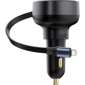 Kup Ładowarka samochodowa Baseus Enjoyment Pro USB-C + wbudowany kabel Lightning 60W czarna - BSU4817 - {ean13} - Sklep Home Screen